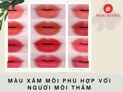 Màu xăm môi phù hợp với người môi thâm