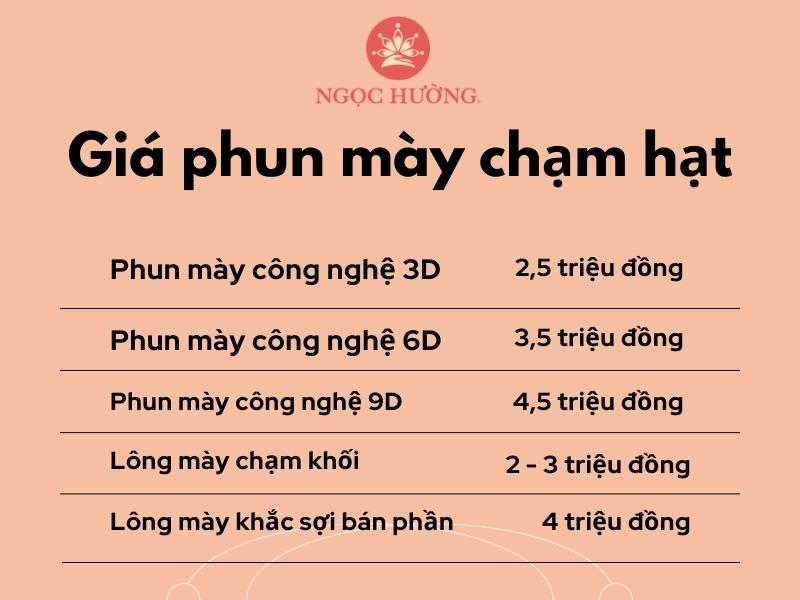 Giá phun mày chạm hạt