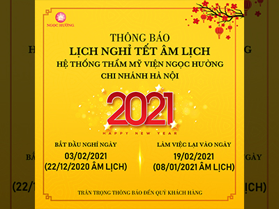 CHI NHÁNH HÀ NỘI NGHỈ TẾT SỚM TỪ 3/2/2021