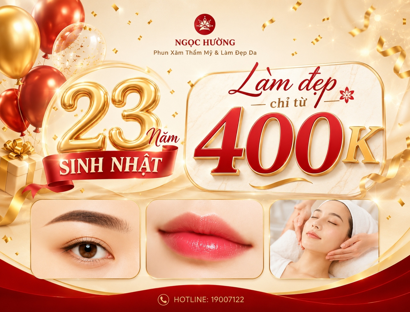 Mừng Sinh Nhật Ngọc Hường 23 Năm – Ưu Đãi Làm Đẹp Chỉ Từ 400K