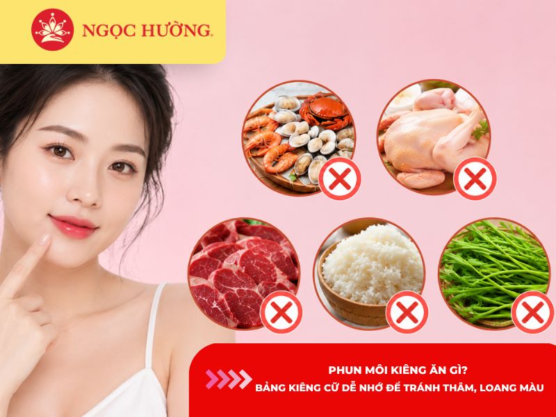 Phun môi kiêng ăn gì? Bảng kiêng cữ dễ nhớ để tránh thâm, loang màu